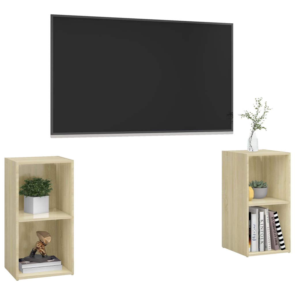 vidaXL TV-Schränke 2 Stk. Sonoma-Eiche 72x35x36,5 cm Holzwerkstoff