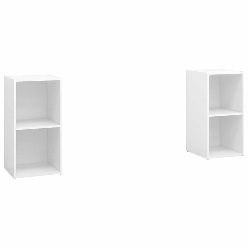 vidaXL TV-Schränke 2 Stk. Hochglanz-Weiß 72x35x36,5 cm Holzwerkstoff