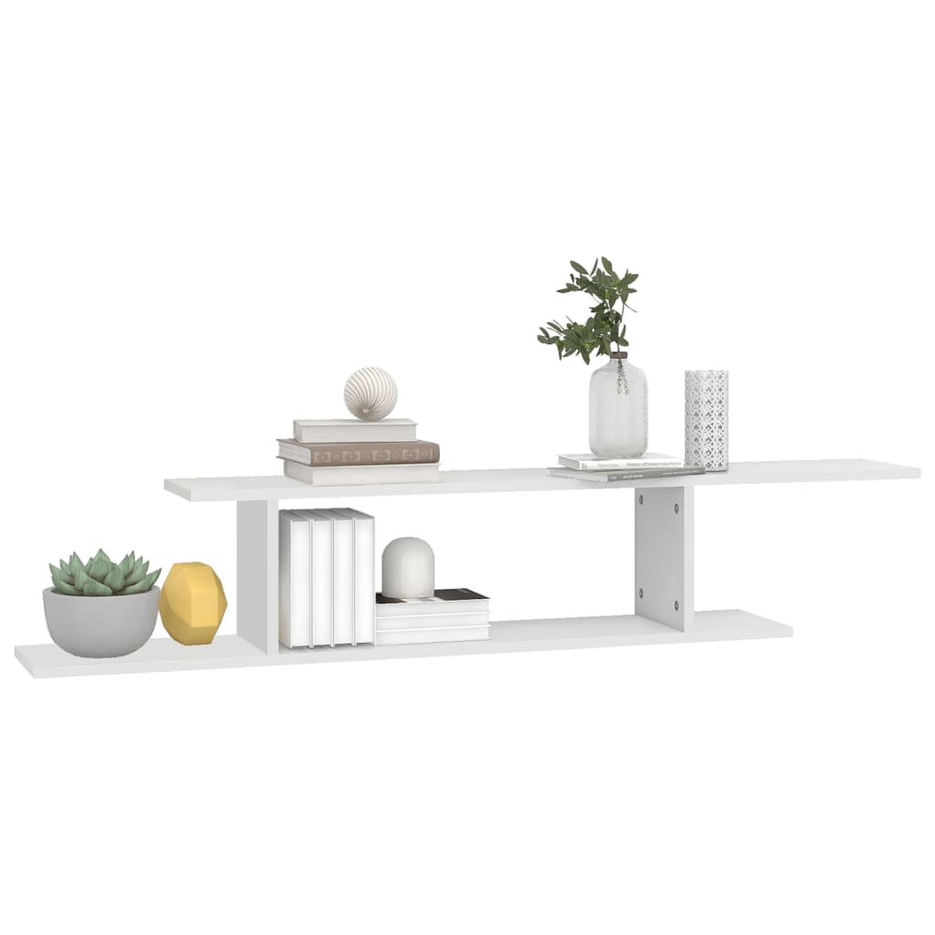 vidaXL TV-Wandregal Weiß 125x18x23 cm Holzwerkstoff