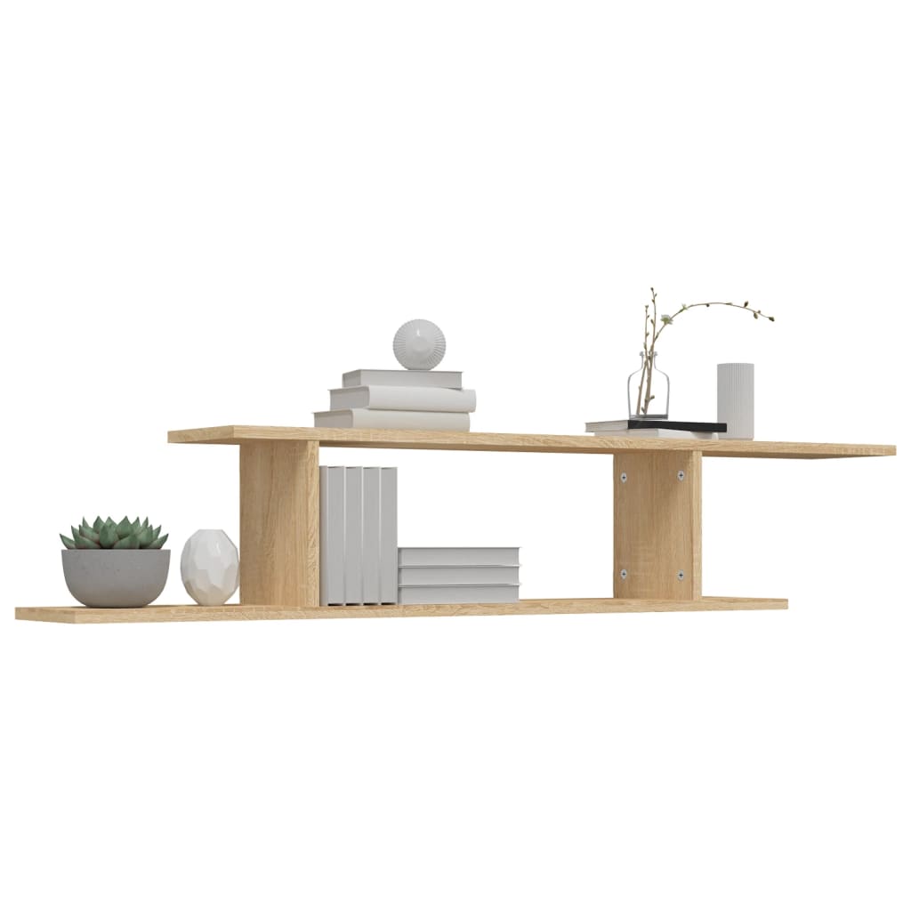 vidaXL TV-Wandregal Sonoma-Eiche 125x18x23 cm Holzwerkstoff
