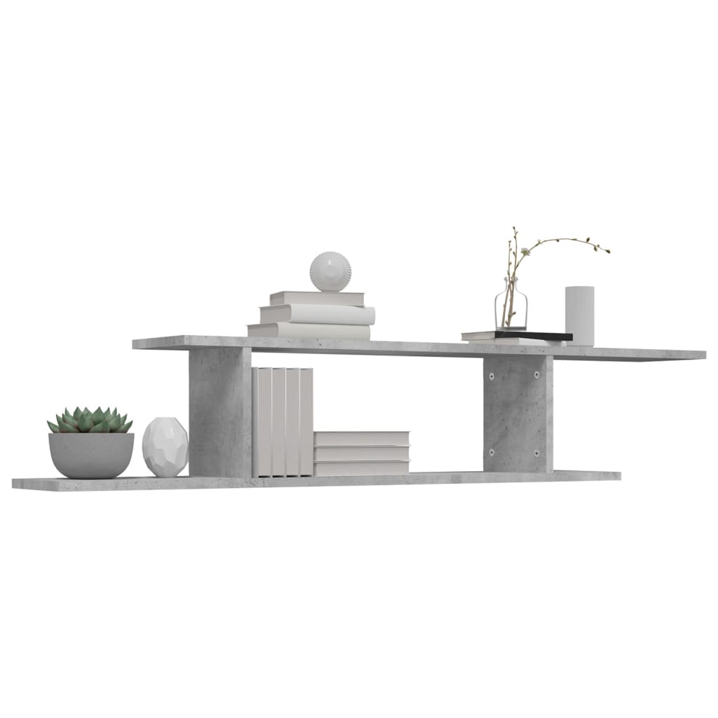 vidaXL TV-Wandregal Betongrau 125x18x23 cm Holzwerkstoff