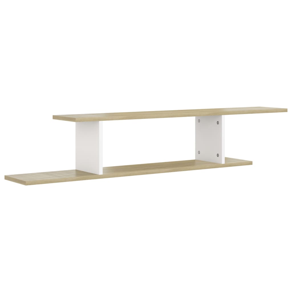 vidaXL TV-Wandregal Weiß und Sonoma-Eiche 125x18x23 cm Holzwerkstoff