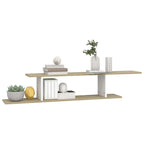vidaXL TV-Wandregal Weiß und Sonoma-Eiche 125x18x23 cm Holzwerkstoff