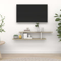 vidaXL TV-Wandregal Weiß und Sonoma-Eiche 125x18x23 cm Holzwerkstoff