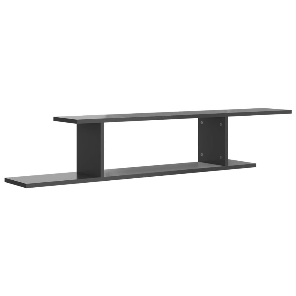 vidaXL TV-Wandregal Hochglanz-Grau 125x18x23 cm Holzwerkstoff