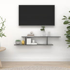 vidaXL TV-Wandregal Hochglanz-Grau 125x18x23 cm Holzwerkstoff