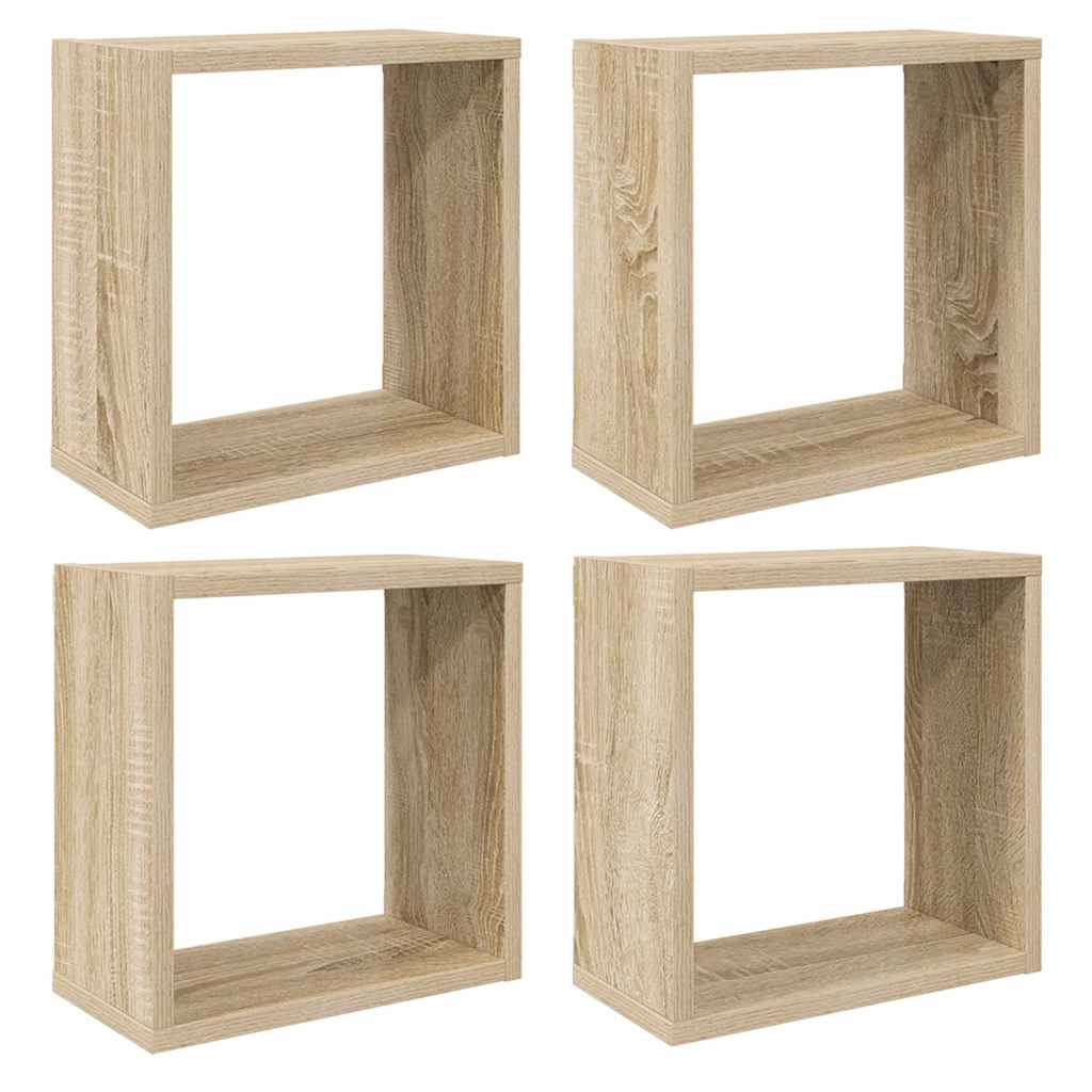 vidaXL Würfelregale 4 Stk. Sonoma-Eiche 30x15x30 cm