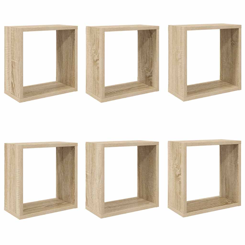 vidaXL Würfelregale 6 Stk. Sonoma-Eiche 30x15x30 cm