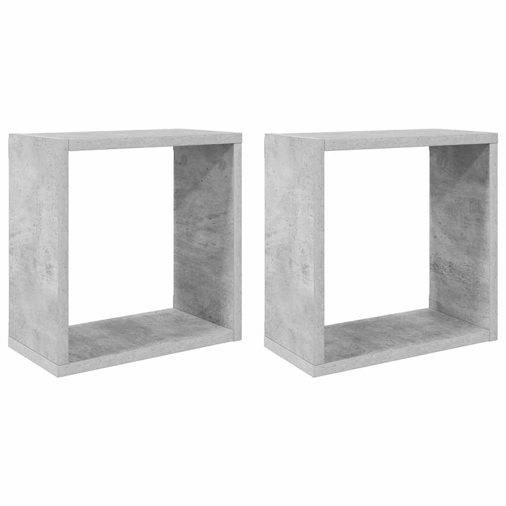 vidaXL Würfelregale 2 Stk. Betongrau 30x15x30 cm