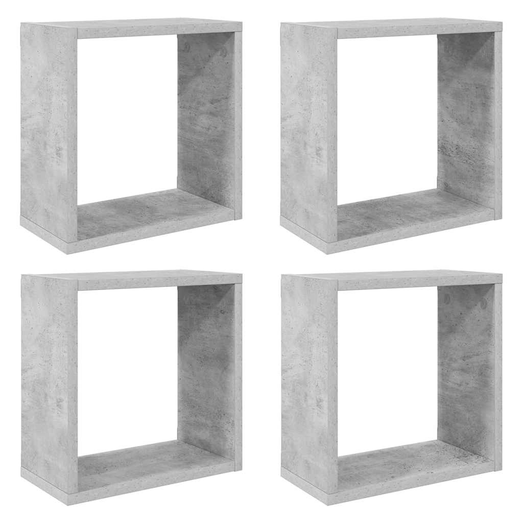 vidaXL Würfelregale 4 Stk. Betongrau 30x15x30 cm