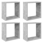 vidaXL Würfelregale 4 Stk. Betongrau 30x15x30 cm