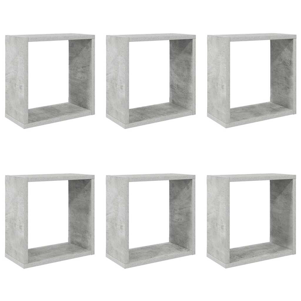 vidaXL Würfelregale 6 Stk. Betongrau 30x15x30 cm