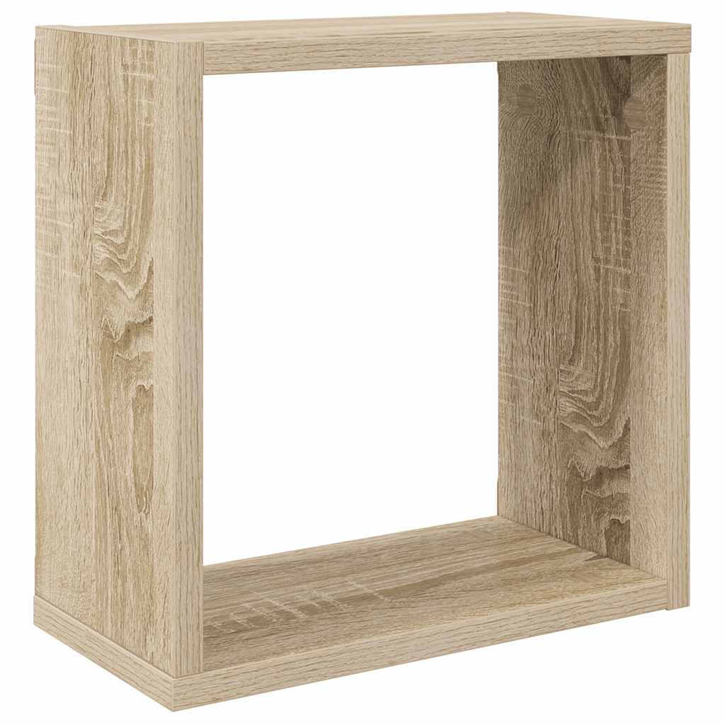 vidaXL Würfelregale 2 Stk. Weiß und Sonoma-Eiche 30x15x30 cm