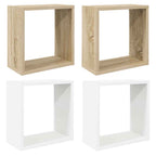 vidaXL Würfelregale 4 Stk. Weiß und Sonoma-Eiche 30x15x30 cm
