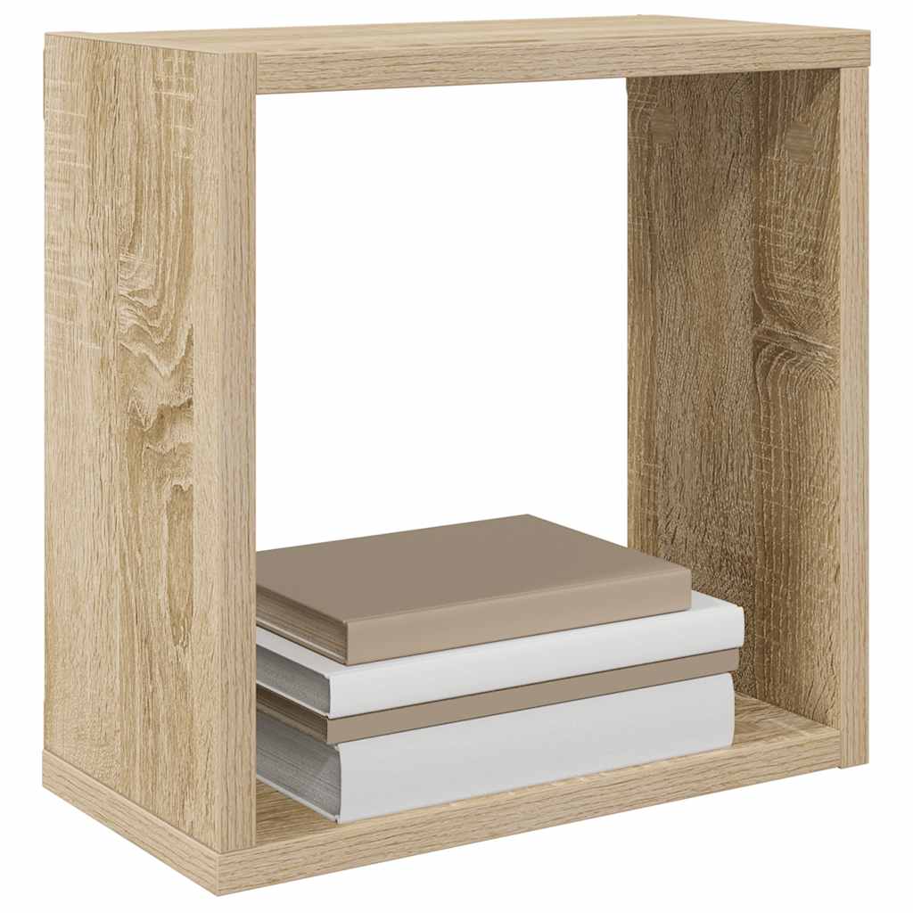 vidaXL Würfelregale 4 Stk. Weiß und Sonoma-Eiche 30x15x30 cm