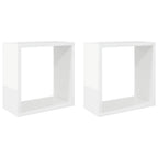 vidaXL Würfelregale 2 Stk. Hochglanz-Weiß 30x15x30 cm