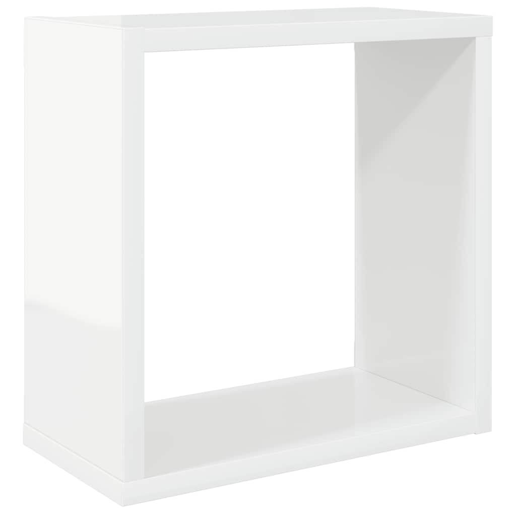 vidaXL Würfelregale 2 Stk. Hochglanz-Weiß 30x15x30 cm