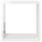 vidaXL Würfelregale 2 Stk. Hochglanz-Weiß 30x15x30 cm
