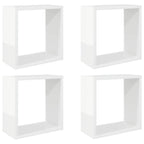 vidaXL Würfelregale 4 Stk. Hochglanz-Weiß 30x15x30 cm