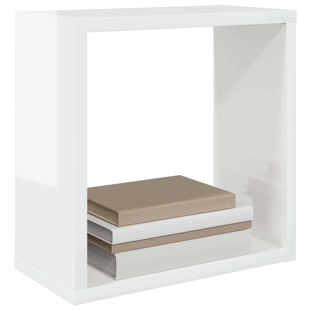 vidaXL Würfelregale 4 Stk. Hochglanz-Weiß 30x15x30 cm