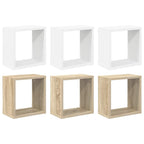 vidaXL Würfelregale 6 Stk. Weiß und Sonoma-Eiche 26x15x26 cm