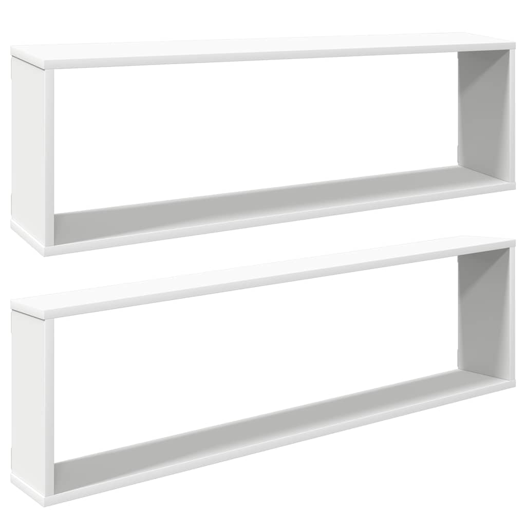 vidaXL Würfelregale 2 Stk. Weiß 100x15x30 cm Holzwerkstoff