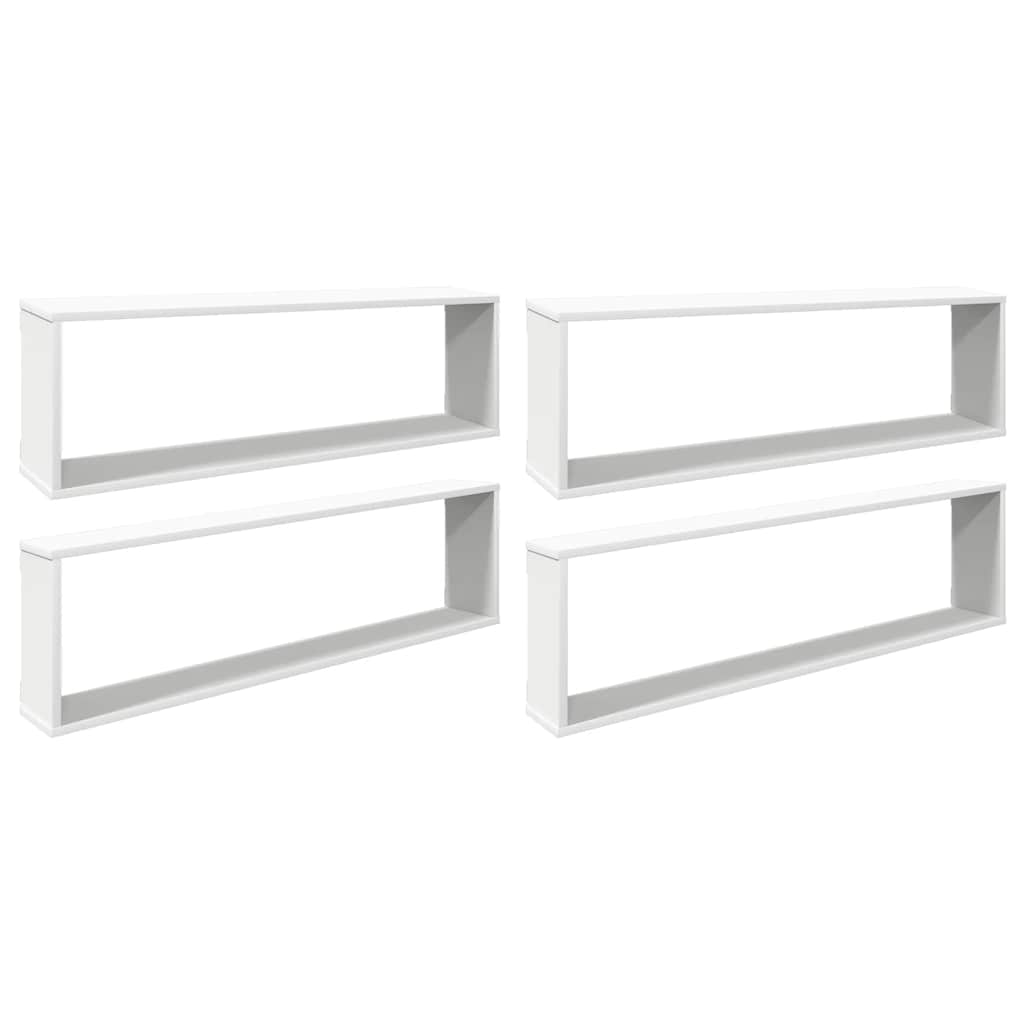 vidaXL Würfelregale 4 Stk. Weiß 100x15x30 cm Holzwerkstoff