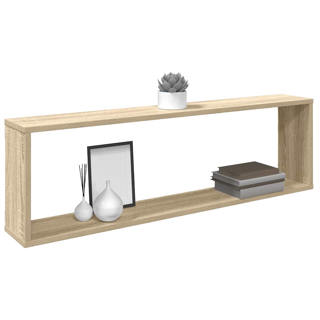 vidaXL Würfelregale 4 Stk. Sonoma-Eiche 100x15x30 cm Holzwerkstoff