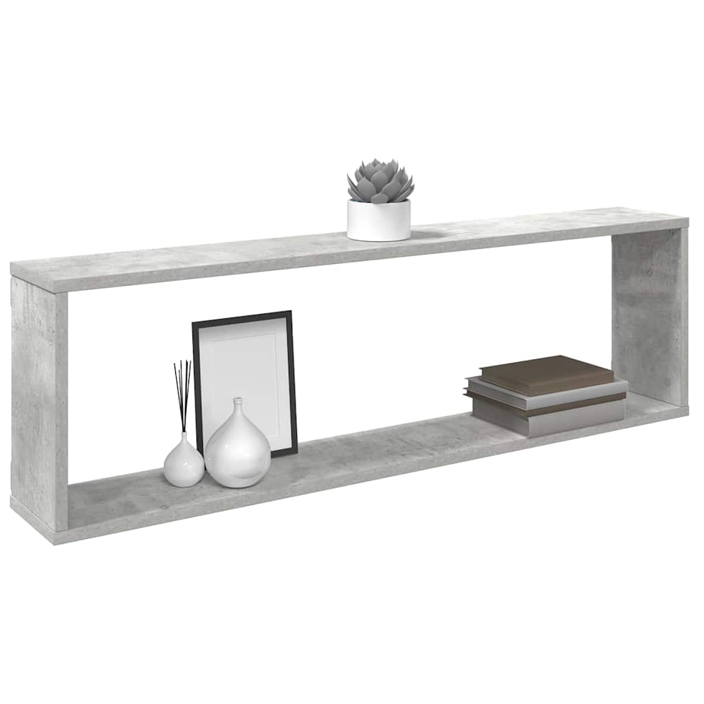 vidaXL Würfelregale 2 Stk. Betongrau 100x15x30 cm Holzwerkstoff