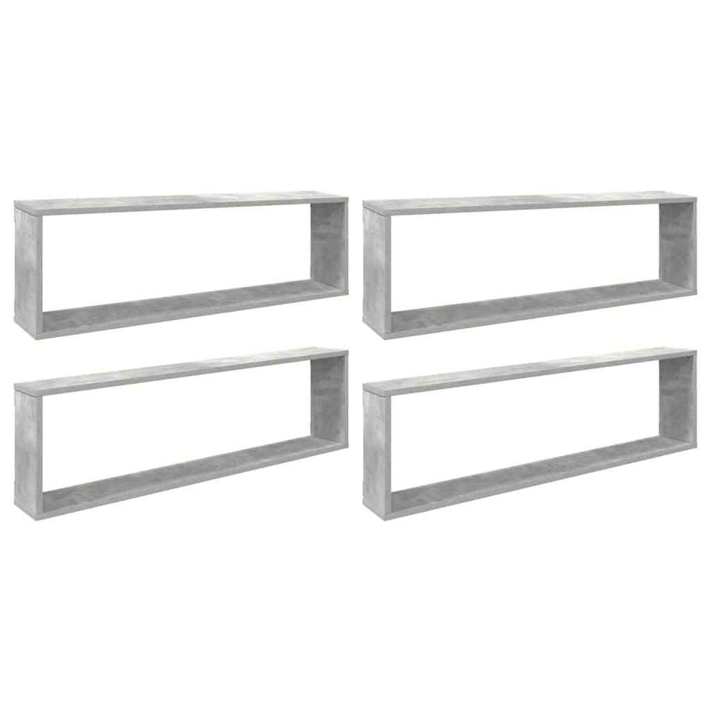 vidaXL Würfelregale 4 Stk. Betongrau 100x15x30 cm Holzwerkstoff
