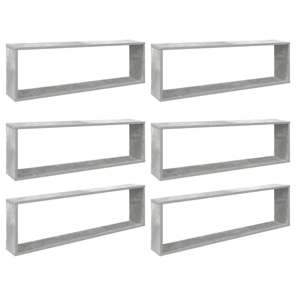 vidaXL Würfelregale 6 Stk. Betongrau 100x15x30 cm Holzwerkstoff