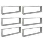 vidaXL Würfelregale 6 Stk. Betongrau 100x15x30 cm Holzwerkstoff