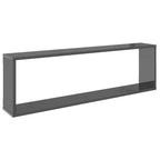 vidaXL Würfelregale 2 Stk. Hochglanz-Grau 100x15x30 cm Holzwerkstoff