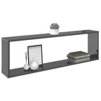 vidaXL Würfelregale 6 Stk. Hochglanz-Grau 100x15x30 cm Holzwerkstoff