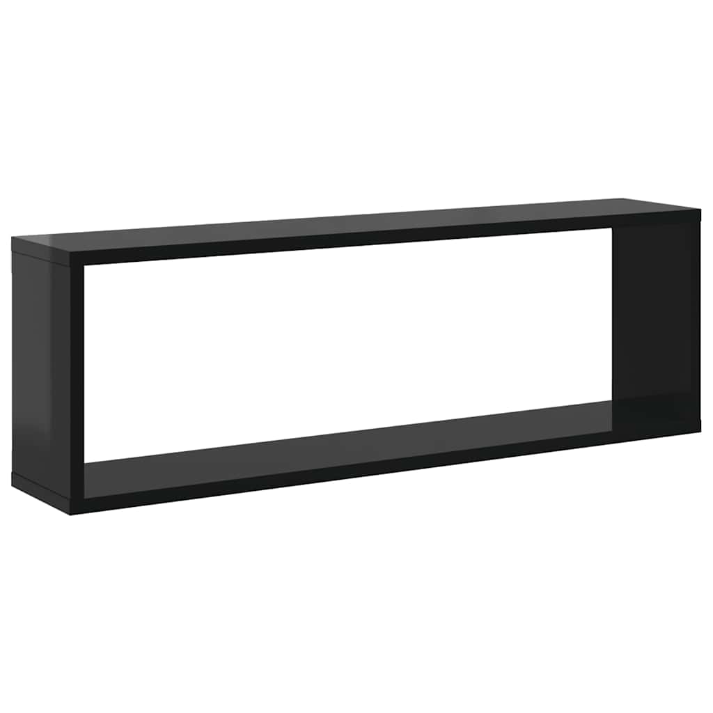 vidaXL Würfelregale 4Stk. Hochglanz-Schwarz 80x15x26,5cm Holzwerkstoff