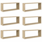 vidaXL Würfelregale 6 Stk. Sonoma-Eiche 60x15x23 cm Holzwerkstoff