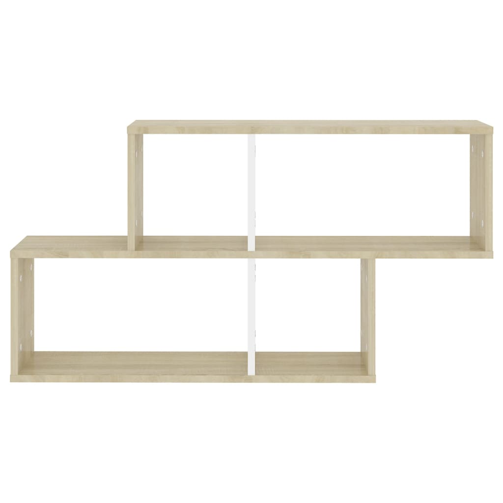 vidaXL Wandregal Weiß und Sonoma-Eiche 100x18x53 cm Holzwerkstoff