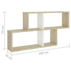 vidaXL Wandregal Weiß und Sonoma-Eiche 100x18x53 cm Holzwerkstoff