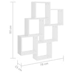 vidaXL Würfelregal Weiß 78x15x93 cm Holzwerkstoff