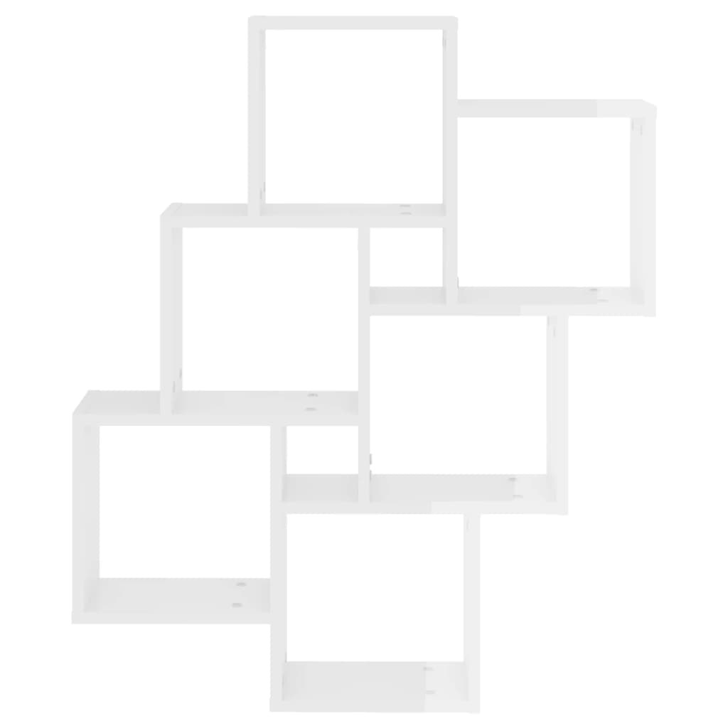 vidaXL Würfelregal Hochglanz-Weiß 78x15x93 cm Holzwerkstoff