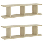 vidaXL Wandregale 2 Stk. Sonoma-Eiche 75x18x20 cm Holzwerkstoff