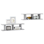 vidaXL Wandregale 2 Stk. Betongrau 75x18x20 cm Holzwerkstoff