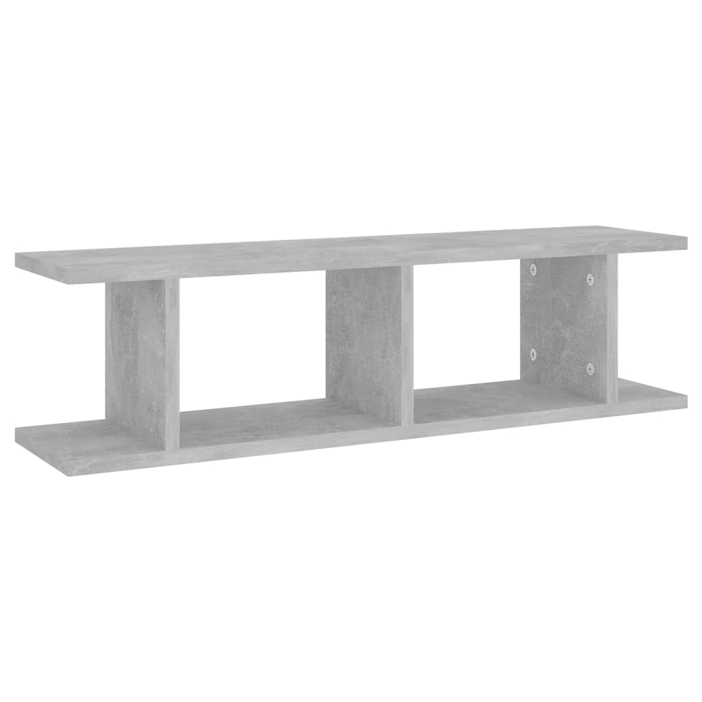 vidaXL Wandregale 2 Stk. Betongrau 75x18x20 cm Holzwerkstoff