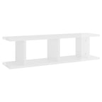 vidaXL Wandregale 2 Stk. Hochglanz-Weiß 75x18x20 cm Holzwerkstoff