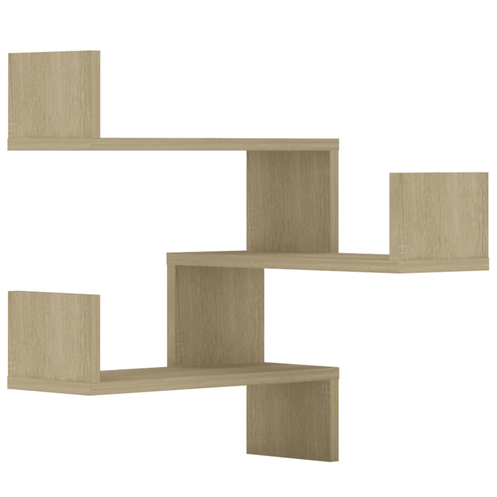 vidaXL Wand-Eckregale 2 Stk. Sonoma-Eiche 40x40x50 cm Holzwerkstoff