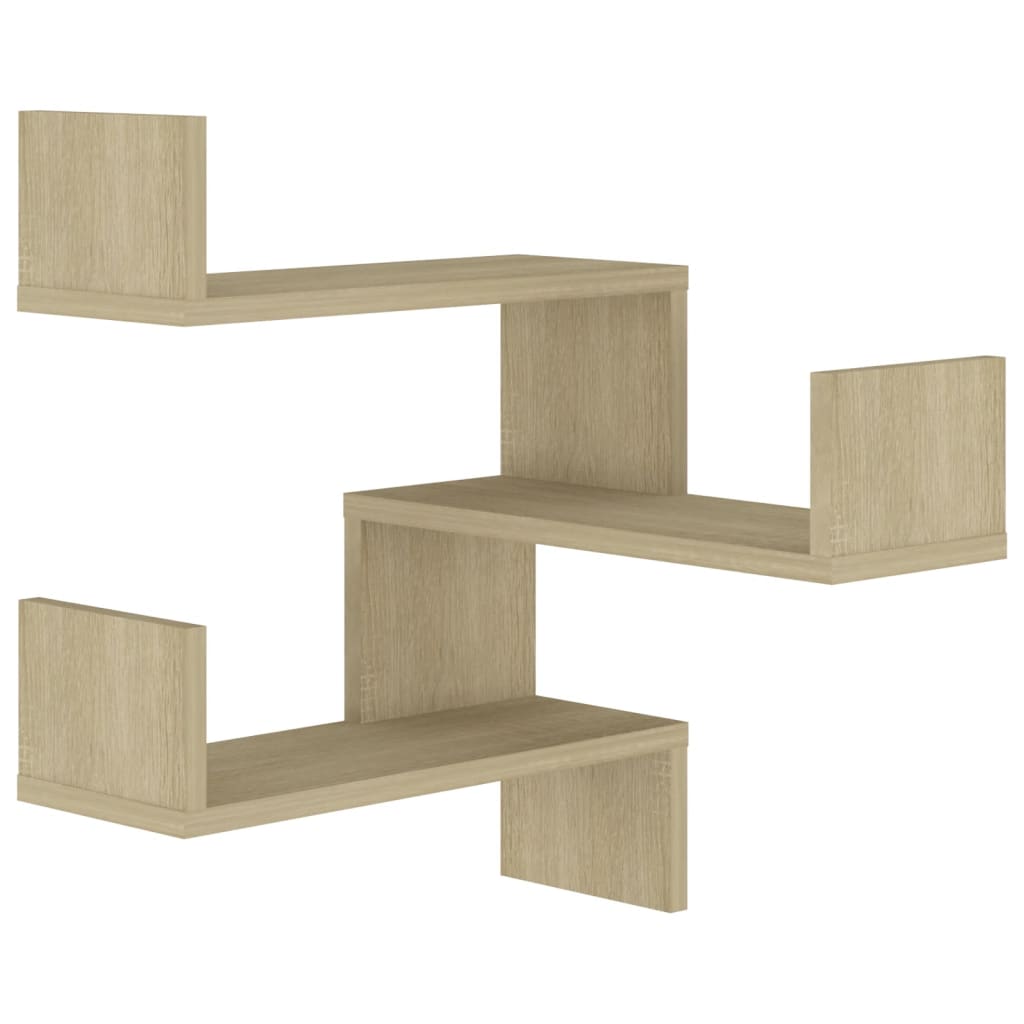vidaXL Wand-Eckregale 2 Stk. Sonoma-Eiche 40x40x50 cm Holzwerkstoff