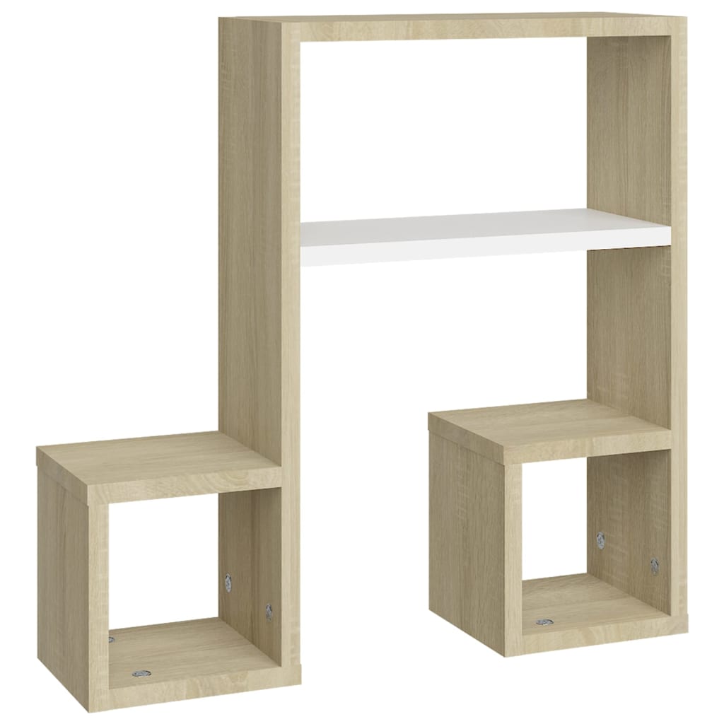 vidaXL Wandregale 2 Stk. Weiß & Sonoma-Eiche 50x15x50cm Holzwerkstoff
