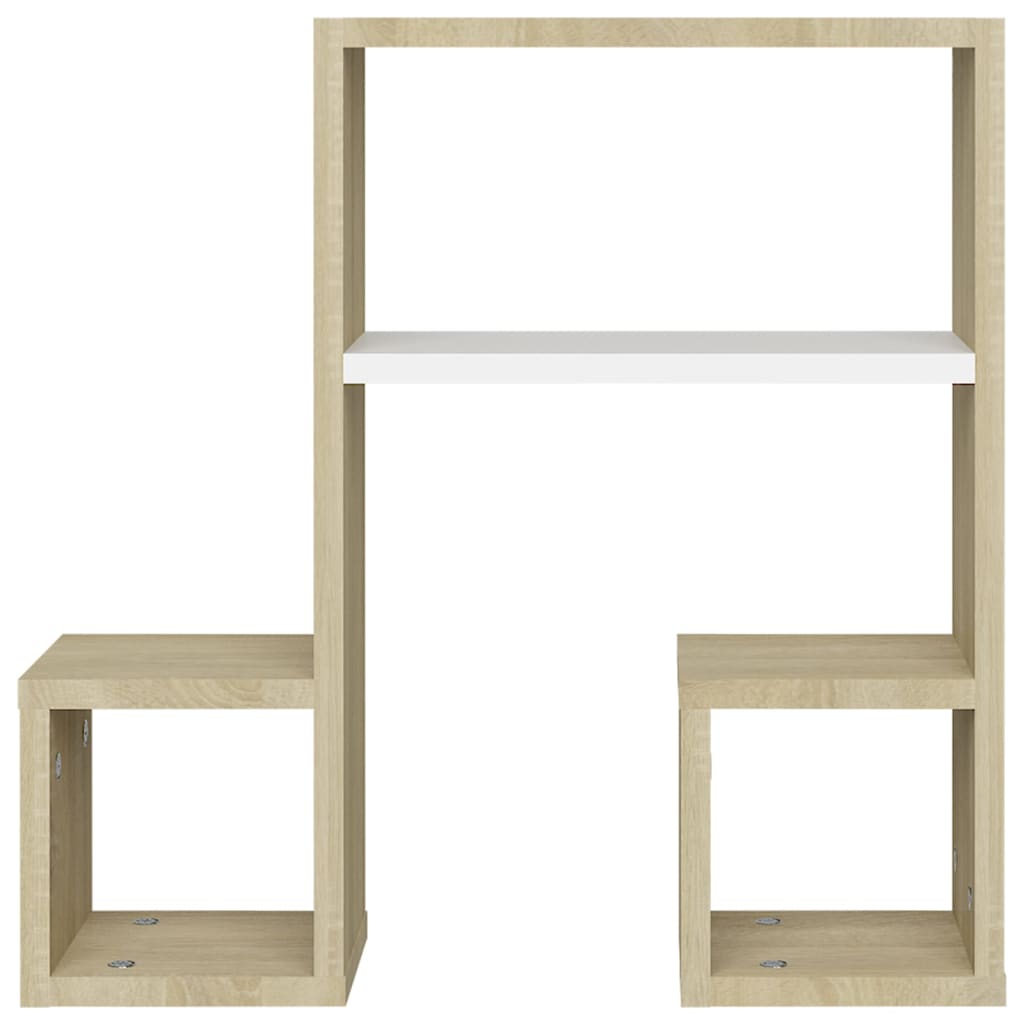 vidaXL Wandregale 2 Stk. Weiß & Sonoma-Eiche 50x15x50cm Holzwerkstoff