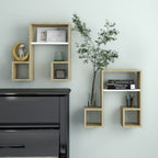 vidaXL Wandregale 2 Stk. Weiß & Sonoma-Eiche 50x15x50cm Holzwerkstoff