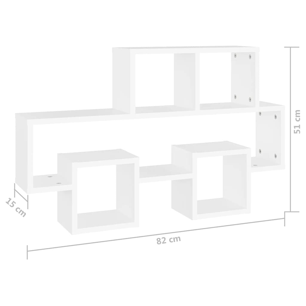 vidaXL Wandregal in Autoform Weiß 82x15x51 cm Holzwerkstoff